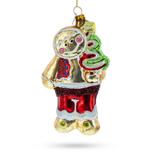 Load image into Gallery viewer, Gingerbread with Christmas Tree Glass Ornament
