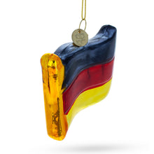 Load image into Gallery viewer, Waving Flag of Germany Glass Christmas Ornament