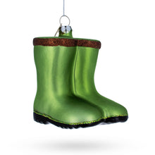 Load image into Gallery viewer, Green Rubber Boots Glass Christmas Ornament