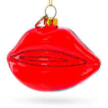 Load image into Gallery viewer, Red Lips Glass Christmas Ornament