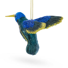 Load image into Gallery viewer, Hummingbird Glass Christmas Ornament