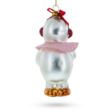 Load image into Gallery viewer, Snowwoman with Wreath Glass Christmas Ornament