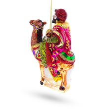Load image into Gallery viewer, Wiseman Riding a Camel Glass Christmas Ornament