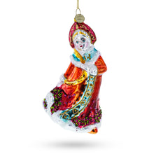 Load image into Gallery viewer, Snow Maiden in Red Glass Christmas Ornament