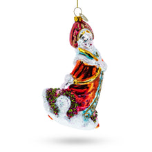 Load image into Gallery viewer, Snow Maiden in Red Glass Christmas Ornament
