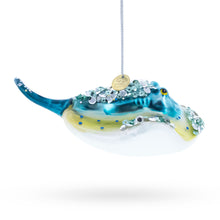 Load image into Gallery viewer, Blue Stingray Glass Christmas Ornament