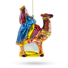 Load image into Gallery viewer, Wiseman on a Camel Glass Christmas Ornament