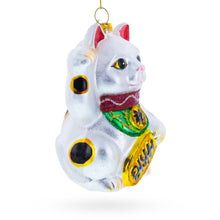 Load image into Gallery viewer, Japanese Lucky Maneki Cat Glass Christmas Ornament