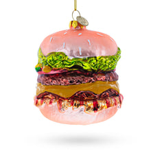 Load image into Gallery viewer, Double Cheeseburger Glass Christmas Ornament