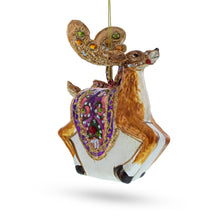Load image into Gallery viewer, Fancy Reindeer Glass Christmas Ornament