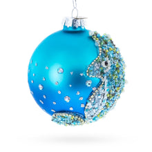 Load image into Gallery viewer, Beaded Seahorse Ocean Glass Ball Christmas Ornament