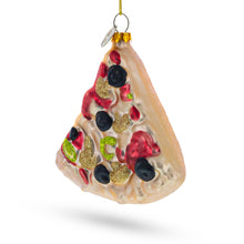 Load image into Gallery viewer, Slice of Pepperoni Pizza Glass Christmas Ornament