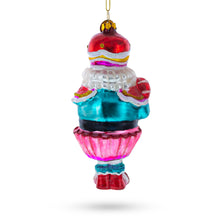 Load image into Gallery viewer, Nutcracker with Cupcake Glass Christmas Ornament