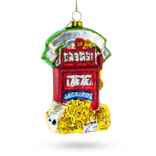 Load image into Gallery viewer, Lucky Slot Machine Jackpot Casino - Blown Glass Christmas Ornament