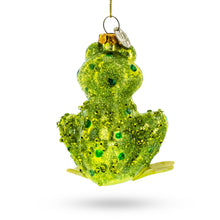Load image into Gallery viewer, Shimmering Frog Glass Christmas Ornament