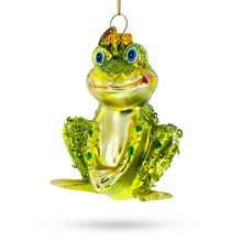 Load image into Gallery viewer, Shimmering Frog Glass Christmas Ornament