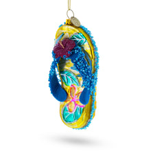 Load image into Gallery viewer, Beaded Flip Flops Glass Christmas Ornament