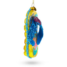 Load image into Gallery viewer, Beaded Flip Flops Glass Christmas Ornament