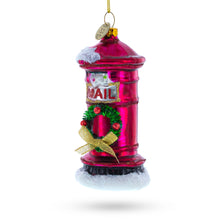 Load image into Gallery viewer, Red Mailbox with Letter to Santa Glass Christmas Ornament