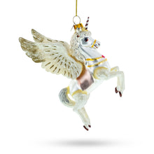 Load image into Gallery viewer, White Unicorn Glass Christmas Ornament