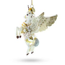 Load image into Gallery viewer, White Unicorn Glass Christmas Ornament