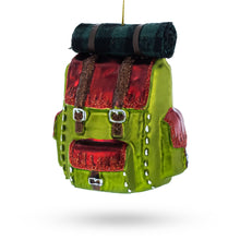 Load image into Gallery viewer, Hiking Backpack Glass Christmas Ornament