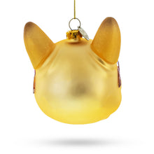 Load image into Gallery viewer, Hipster Bulldog in Red Glasses Glass Christmas Ornament