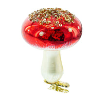 Load image into Gallery viewer, Amanita Mushroom Whimsical Glass Christmas Ornament