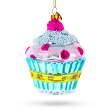 Load image into Gallery viewer, Cupcake with Glitter Accents Glass Christmas Ornament