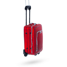 Load image into Gallery viewer, Vintage Red Luggage Glass Christmas Ornament