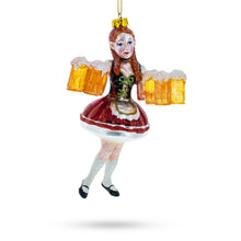 Load image into Gallery viewer, Girl Holding Beer Glass Christmas Ornament
