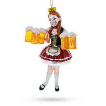 Load image into Gallery viewer, Girl Holding Beer Glass Christmas Ornament