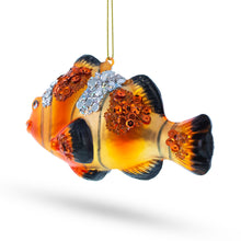 Load image into Gallery viewer, Clownfish in Sparkle Glass Christmas Ornament