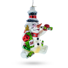 Load image into Gallery viewer, Snowman Bartender Glass Christmas Ornament