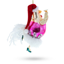Load image into Gallery viewer, Chicken in Pink Dress Glass Christmas Ornament