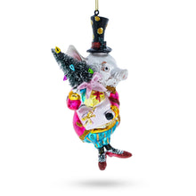 Load image into Gallery viewer, Vintage-Style Dapper Pig Glass Christmas Ornament