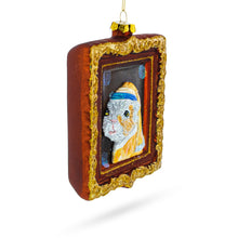 Load image into Gallery viewer, Dog as 'Girl with a Pearl Earring' Painting Glass Christmas Ornament