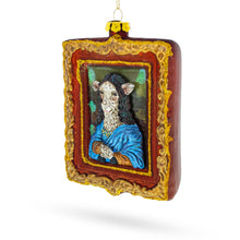 Load image into Gallery viewer, Mona Lisa Sheep Glass Christmas Ornament