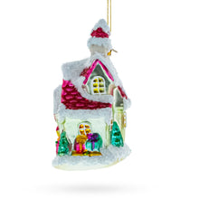 Load image into Gallery viewer, Winter Wonderland Snow-Covered House Glass Christmas Ornament