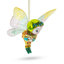 Load image into Gallery viewer, Enchanting Girl in Butterfly Costume Glass Christmas Ornament