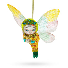 Load image into Gallery viewer, Enchanting Girl in Butterfly Costume Glass Christmas Ornament