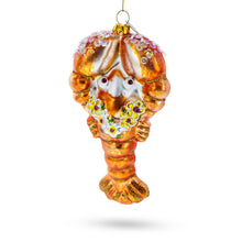 Load image into Gallery viewer, Lobster with Beads Glass Christmas Ornament