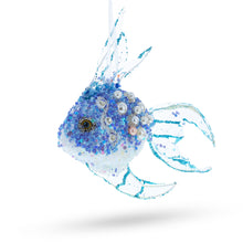 Load image into Gallery viewer, Blue Fish Glass Christmas Ornament