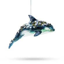 Load image into Gallery viewer, Orca Whale Glass Christmas Ornament