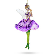 Load image into Gallery viewer, Enchanting Fairy in Purple Dress Glass Christmas Ornament