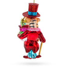 Load image into Gallery viewer, Dapper Tiger Gentleman Glass Christmas Ornament