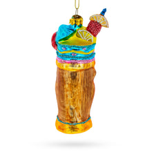Load image into Gallery viewer, Tropical Tiki Cocktail Glass Christmas Ornament