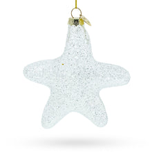 Load image into Gallery viewer, Radiant White Star "Love" Glass Christmas Ornament