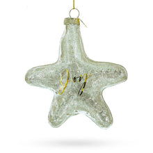 Load image into Gallery viewer, Golden Gleaming Star "Joy" Glass Christmas Ornament