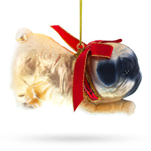 Load image into Gallery viewer, Pug Dog Glass Christmas Ornament